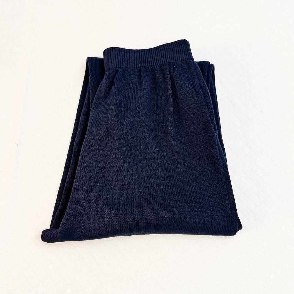 St. John Basics Navy Straight Leg Wool Pants Pockets Size 4 MINT
